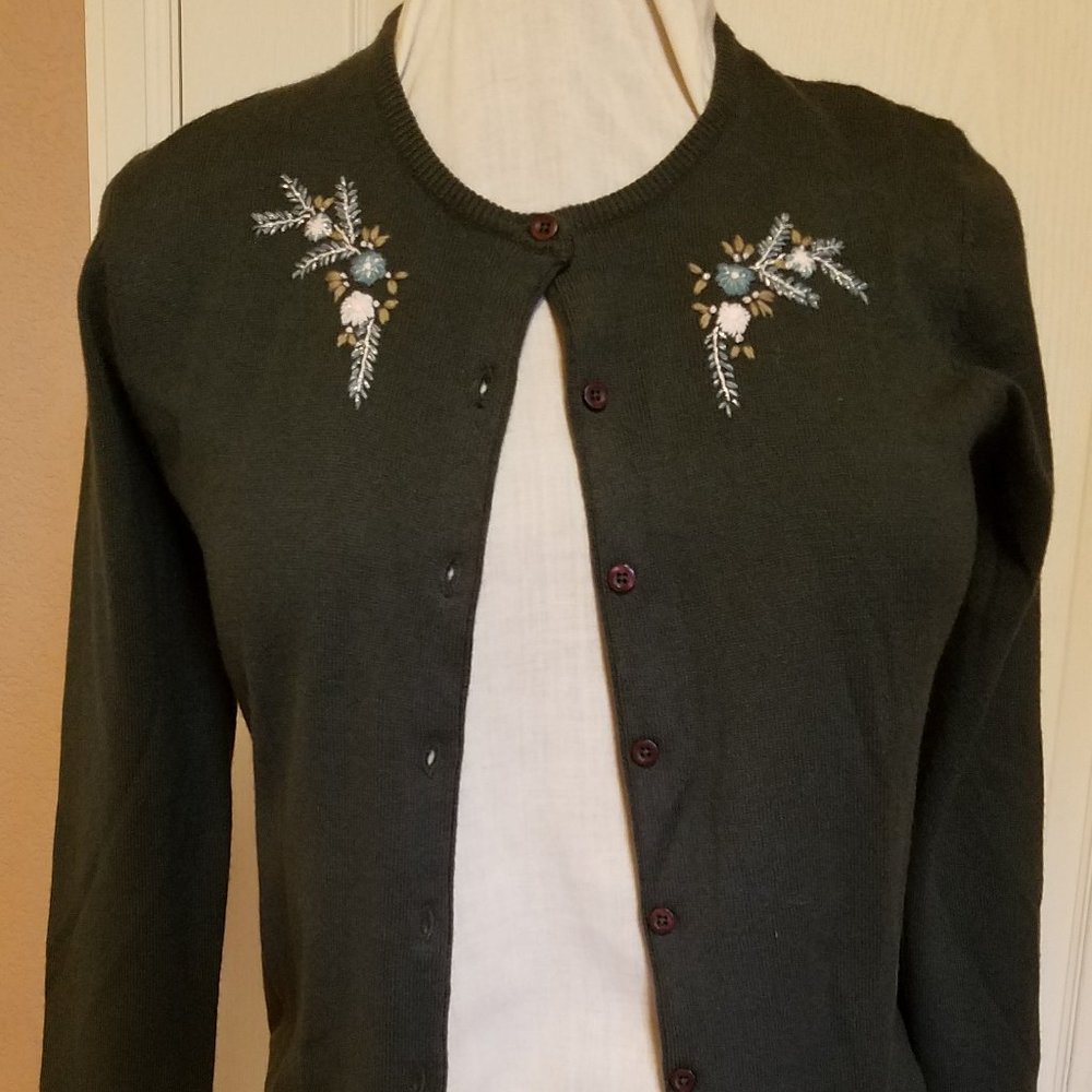 Old Navy Dark Gray Acrylic knit Cardigan Size M